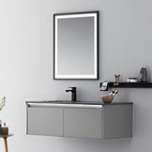 Lisbon 110 Cm Mat Gri Banyo Dolabı Takımı