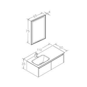 Lisbon 110 Cm Mat Gri Banyo Dolabı Takımı