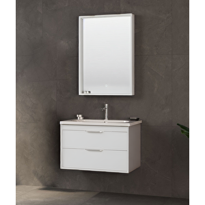 Clay 80 Cm Beyaz Çekmeceli Banyo Dolabı Takımı