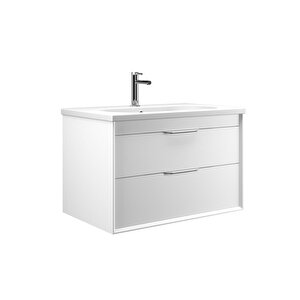 Clay 80 Cm Beyaz Çekmeceli Banyo Dolabı Takımı