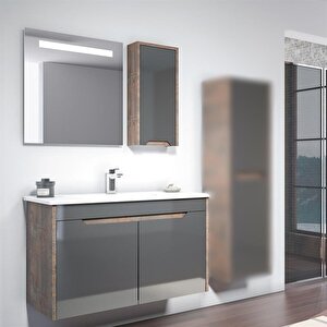 Lago 100 Cm Antrasit Banyo Dolabı Takımı