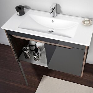 Lago 100 Cm Antrasit Banyo Dolabı Takımı