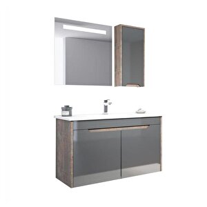 Orka Lago 100 Cm Antrasit Banyo Dolabı Takımı