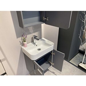 Orbit 55 Cm Parlak Gri Dolabı Takımı