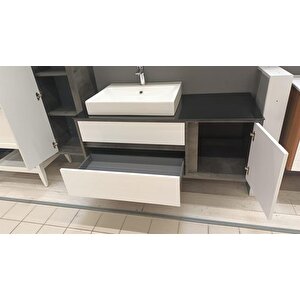 Orka Verona 120 Cm, İrony-beyaz Banyo Dolabı Takımı (ledli Ayna)