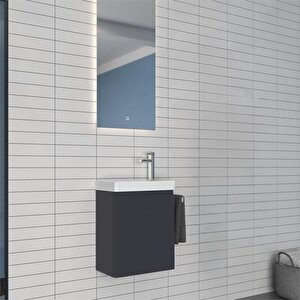 Ferla 40 Cm Mat Antrasit Banyo Dolabı Takımı