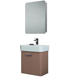 Orbit 55 Cm Parlak Cappucino Dolabı Takımı