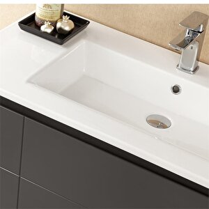 Likya 80 Cm Mat Antrasit Banyo Dolabı Takımı