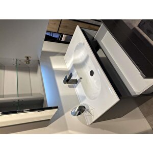 Orka Likya 80 Cm Mat Antrasit Banyo Dolabı Takımı