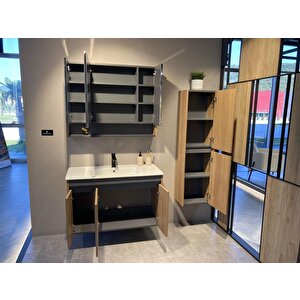 Orka Ricato 100 Cm Kiraz Banyo Dolabı Takımı