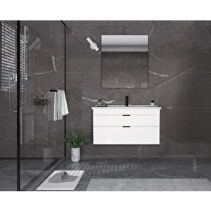 Trio 80 Cm Çekmeceli Beyaz Banyo Dolabı Takımı