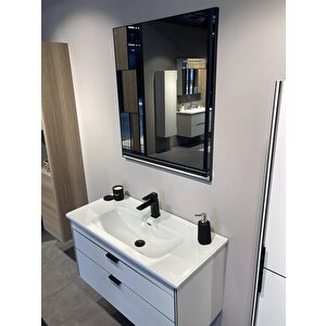 Orka Trio 80 Cm Çekmeceli Beyaz Banyo Dolabı Takımı