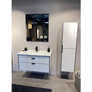 Orka Trio 80 Cm Çekmeceli Beyaz Banyo Dolabı Takımı