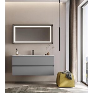 Nest 120 Cm Mat Gri  Banyo Dolabı Takımı