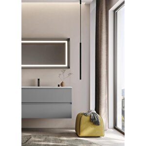 Nest 120 Cm Mat Gri  Banyo Dolabı Takımı