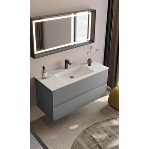 Nest 120 Cm Mat Gri  Banyo Dolabı Takımı