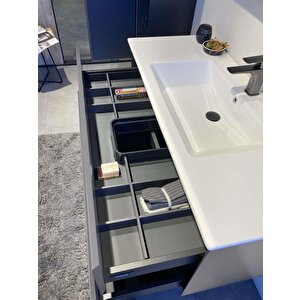 Orka Nest 120 Cm Mat Gri  Banyo Dolabı Takımı