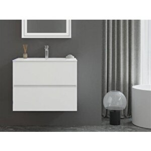 Nest 70 Cm Mat Beyaz  Banyo Dolabı Takımı