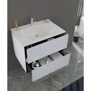 Nest 70 Cm Mat Beyaz  Banyo Dolabı Takımı