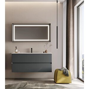 Nest 120 Cm Mat Antrasit  Banyo Dolabı Takımı