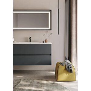 Nest 120 Cm Mat Antrasit  Banyo Dolabı Takımı