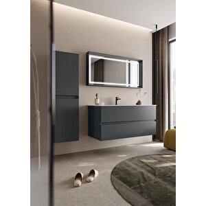 Orka Nest 120 Cm Mat Antrasit  Banyo Dolabı Takımı