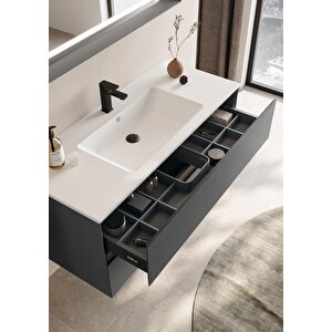 Orka Nest 120 Cm Mat Antrasit  Banyo Dolabı Takımı