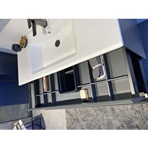 Orka Nest 120 Cm Mat Antrasit  Banyo Dolabı Takımı