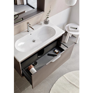 Orka Clay 100 Cm Toprak Banyo Dolabı Takımı