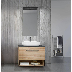 Knidos 90 Cm Legnona Ledli Ayna Banyo Dolabı Takımı