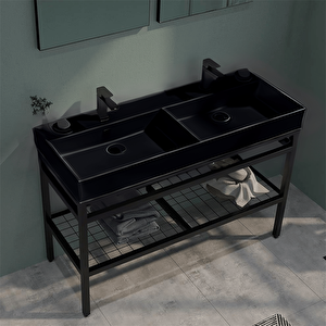 Capetown 120 Cm Siyah Banyo Dolabı Takımı