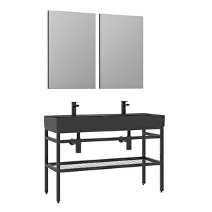 Capetown 120 Cm Siyah Banyo Dolabı Takımı