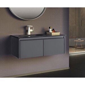 Lisbon 90 Cm Mat Antrasit Banyo Dolabı Takımı