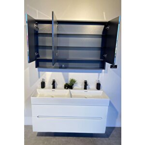 Orka Malta 120 Cm Mat Beyaz Banyo Dolabı Takımı