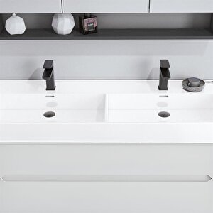 Orka Malta 120 Cm Mat Beyaz Banyo Dolabı Takımı