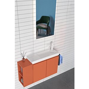Ferla 80 Cm Mat Tarçin Banyo Dolabı Takımı