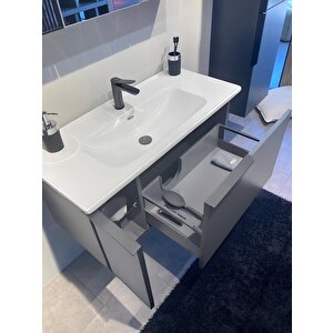 Orka Pure 100 Cm Mat Gri Banyo Dolabı Takımı