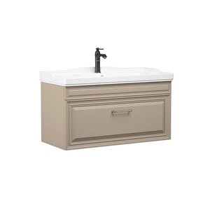 Design 100 Cm Mat Cappucino Banyo Dolabı Takımı