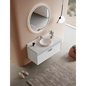 Molino 122 Cm Mat Beyaz Lake Banyo Dolabı Takımı