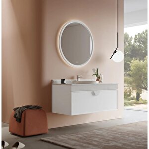 Molino 122 Cm Mat Beyaz Lake Banyo Dolabı Takımı
