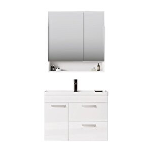 Nova 80 Cm Beyaz Banyo Dolabı Takımı