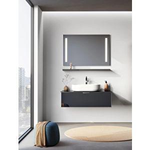 Yalıköy, 90 Cm, Beyaz Lavabo, Banyo Dolabı Takımı (ledli Ayna)