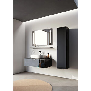 Yalıköy, 90 Cm, Beyaz Lavabo, Banyo Dolabı Takımı (ledli Ayna)