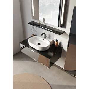 Orka Yalıköy, 90 Cm, Beyaz Lavabo, Banyo Dolabı Takımı (ledli Ayna)