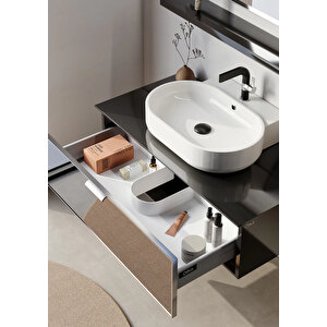 Orka Yalıköy, 90 Cm, Beyaz Lavabo, Banyo Dolabı Takımı (ledli Ayna)