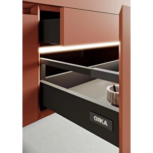 Lusso 120 Cm Mat Tarçın Ledli Ayna Banyo Dolabı Takımı