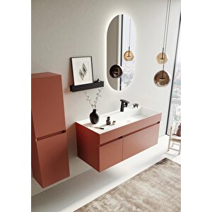 Orka Lusso 120 Cm Mat Tarçın Ledli Ayna Banyo Dolabı Takımı