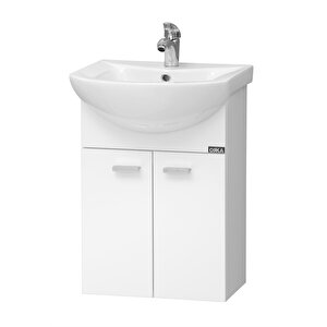 Orka Soma 45 Cm Beyaz Banyo Dolabı Takımı (etajerli Ayna)