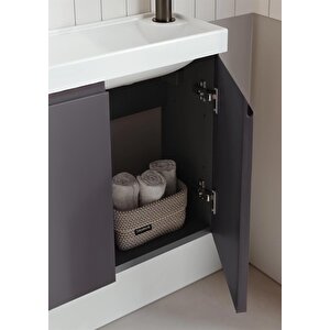 Ferla 110 Cm Mat Antrasit Banyo Dolabı Takımı
