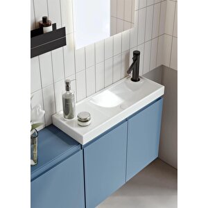 Orka Ferla 110 Cm Mat Mavi Banyo Dolabı Takımı